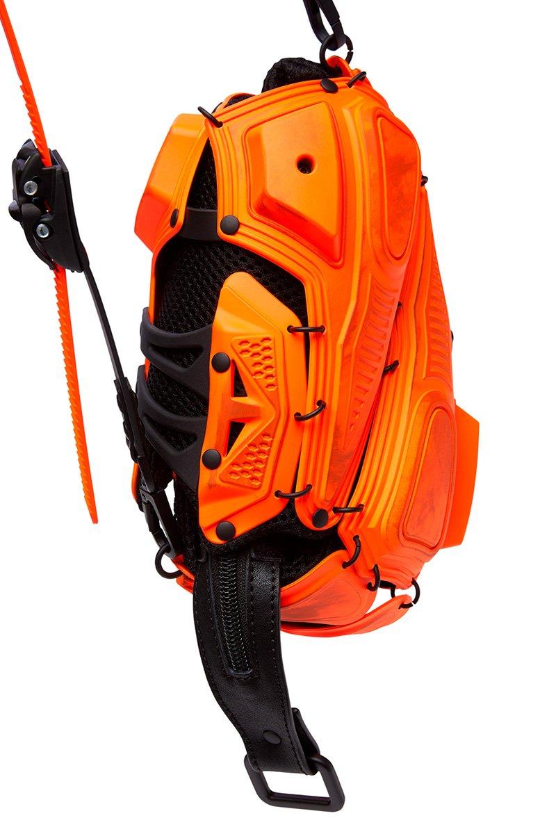 Innerraum Berlin OBJECT I02 CLUTCH / CROSSBODY BAG DISTRESSED NEON ORANGE + BLACK MATT