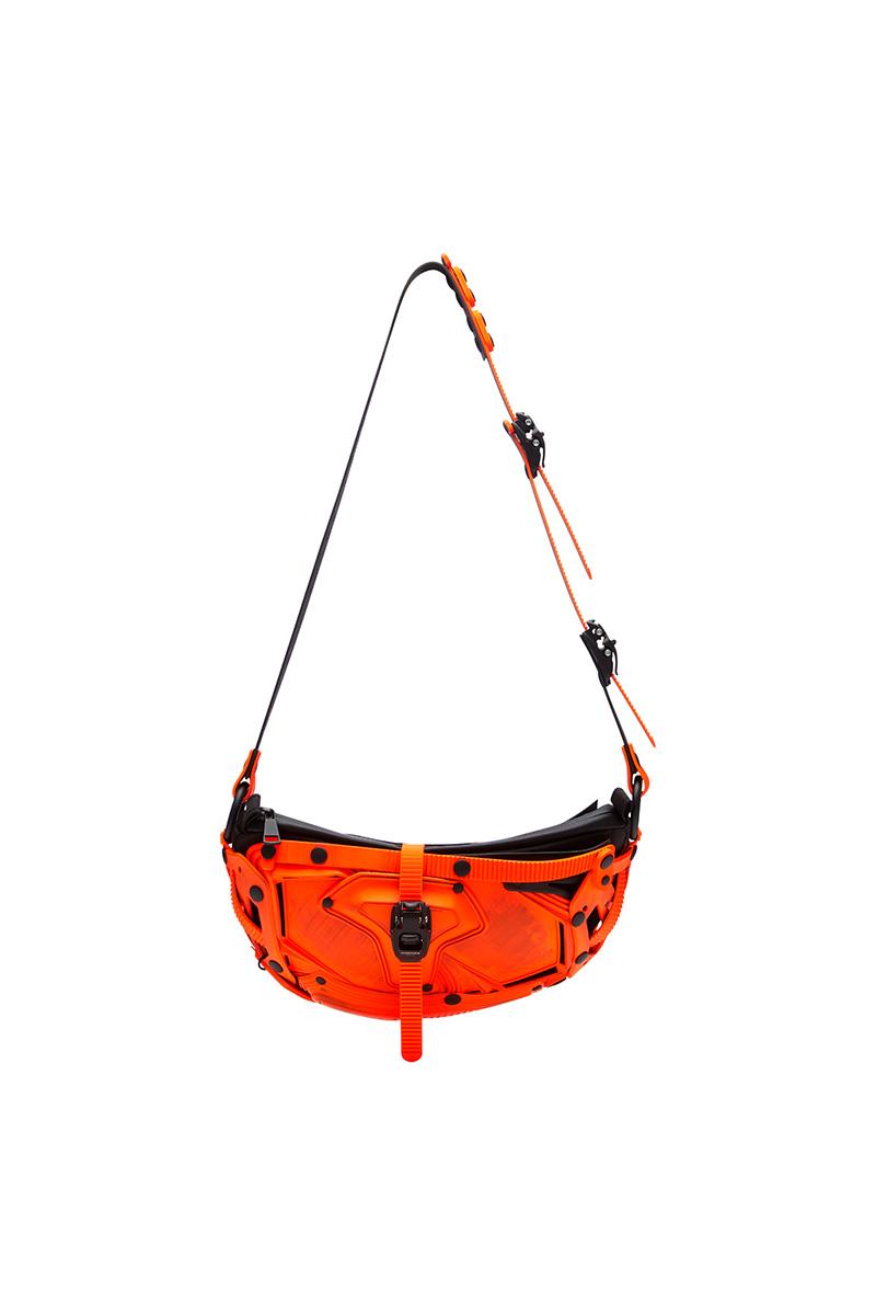 innerraum berlin OBJECT I30 FANNY PACK / CROSSBODY BAG DISTRESSED NEON ORANGE + BLACK MATT