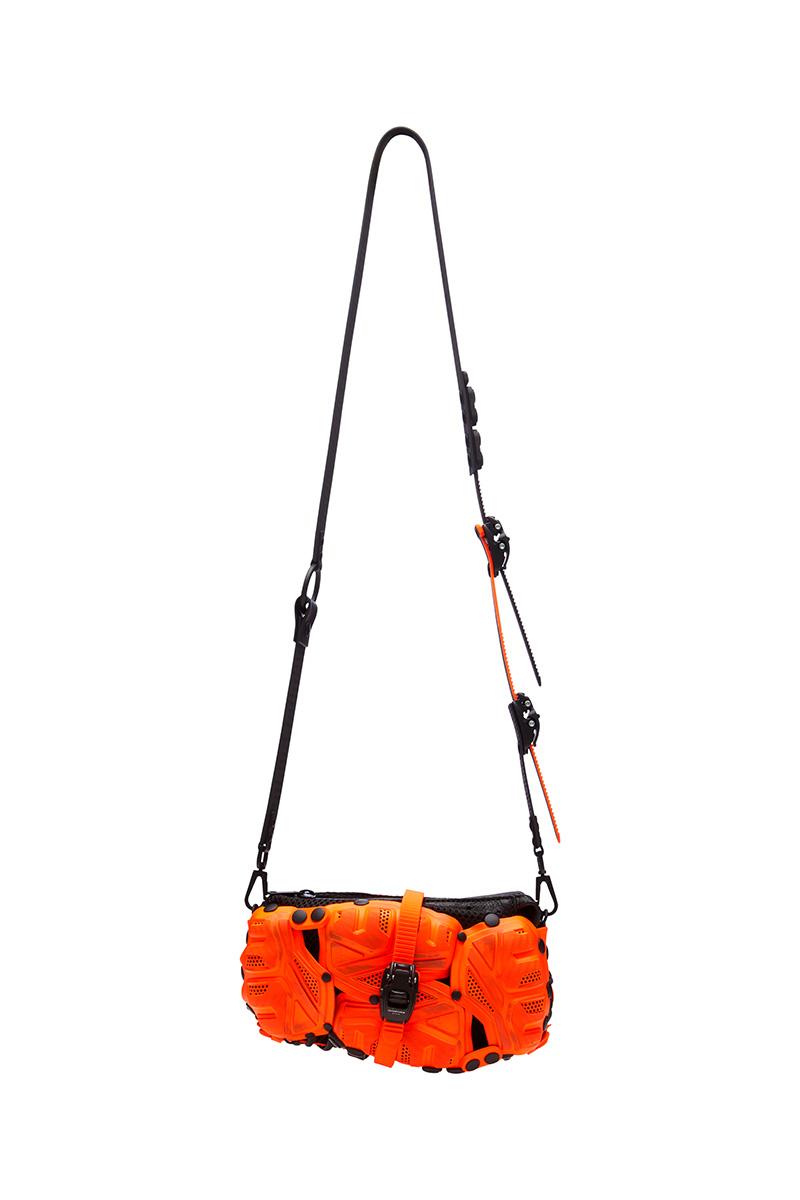 innerraum berlin OBJECT I67 CROSSBODY BAG DISTRESSED NEON ORANGE + BLACK MATT