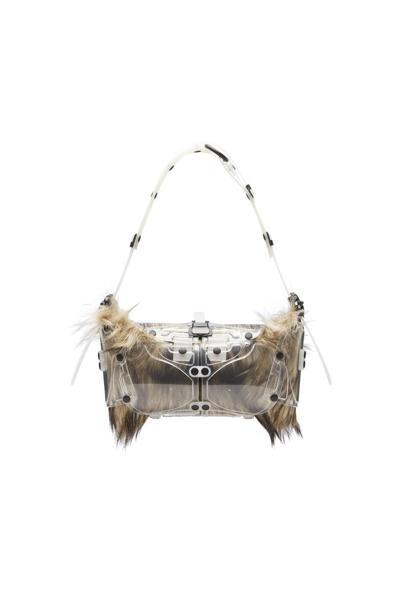 Innerraum Berlin OBJECT I81 STEREO BAG TRANSPARENT - FAUX FUR + BLACK MATT