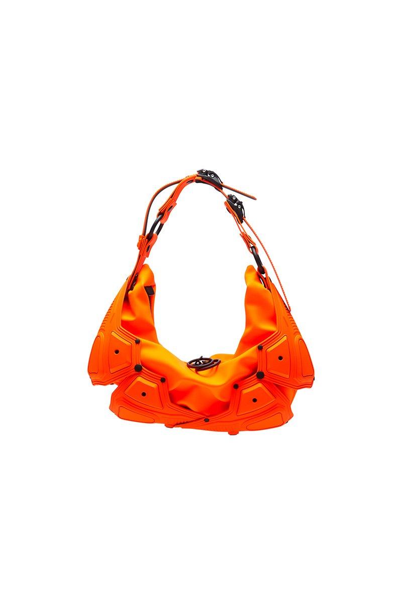 innerraum berlin OBJECT M02 SMALL HALF MOON BAG DISTRESSED NEON ORANGE + BLACK MATT