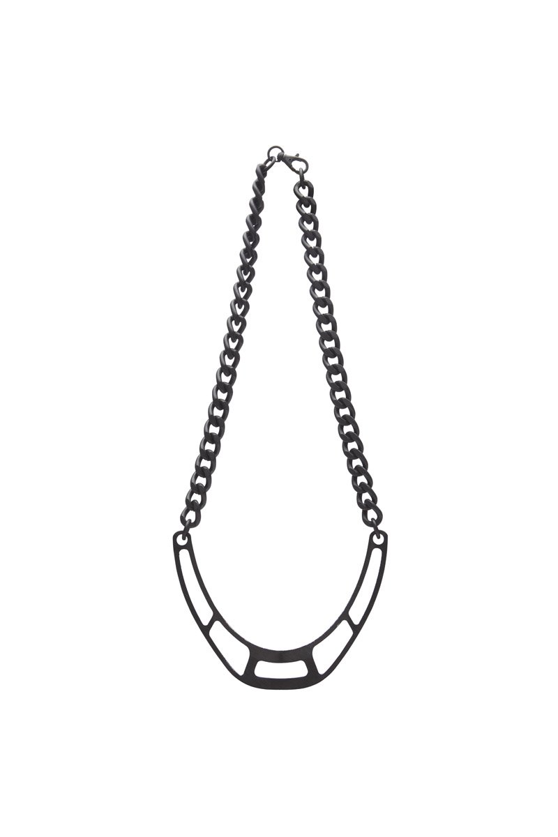innerraum berlin OBJECT N11 STIRRUPS NECK CHAIN DISTRESSED BLACK MATT + BLACK MATT
