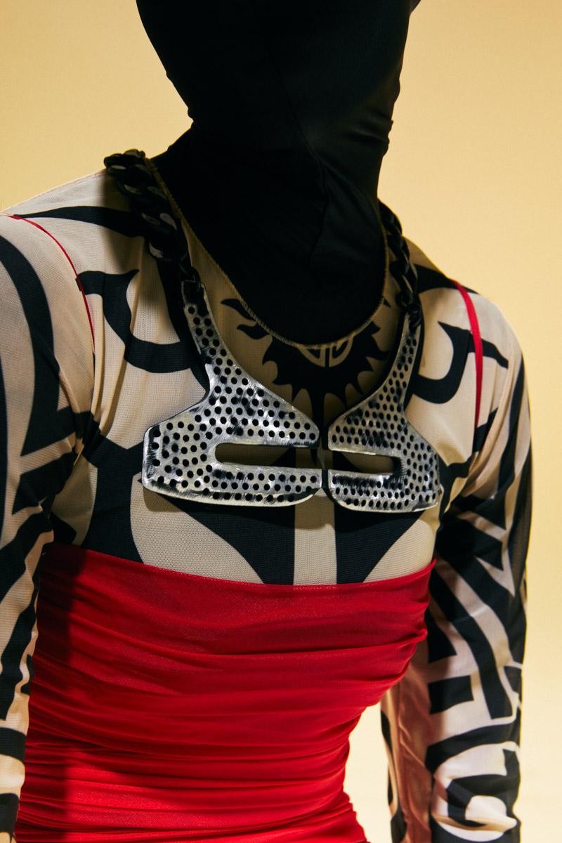 Innerraum Berlin OBJECT N15 TRIBAL PENDANT NECK CHAIN DISTRESSED BLACK + BLACK MATT