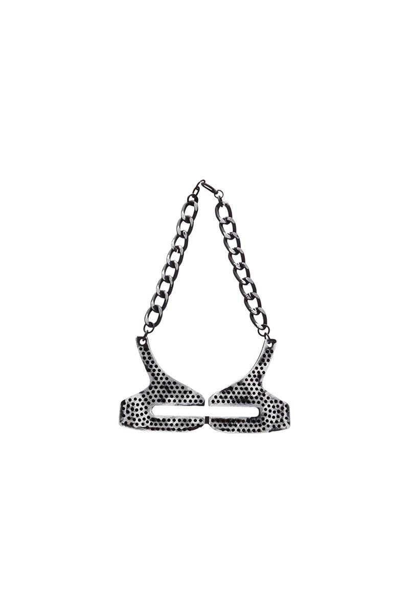 innerraum berlin OBJECT N15 TRIBAL PENDANT NECK CHAIN DISTRESSED BLACK + BLACK MATT