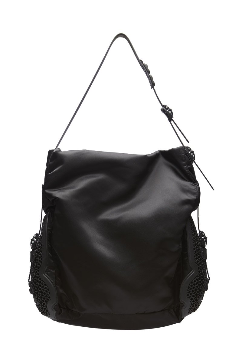 innerraum berlin OBJECT S06 HOBO BAG BLACK PUFFY BOMBER NYLON + BLACK MATT
