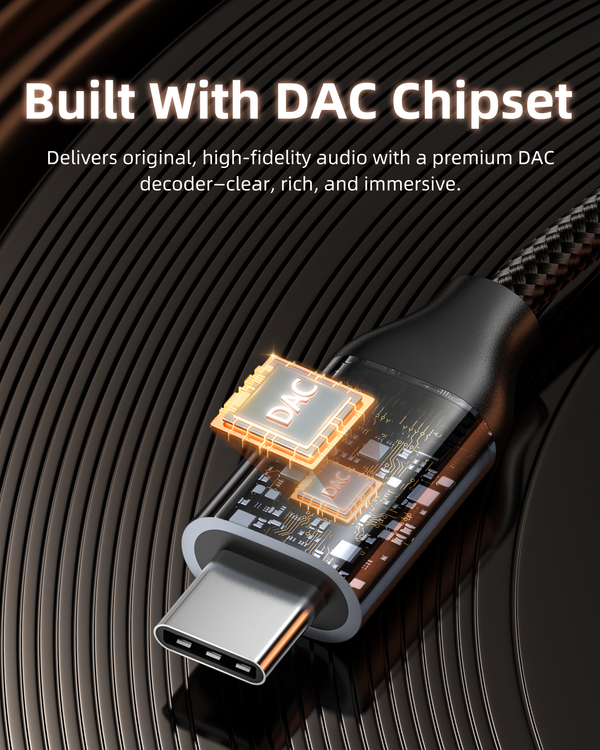 Innostyle USB-C To 3.5mm Male Adapter With DAC 1.2m A140