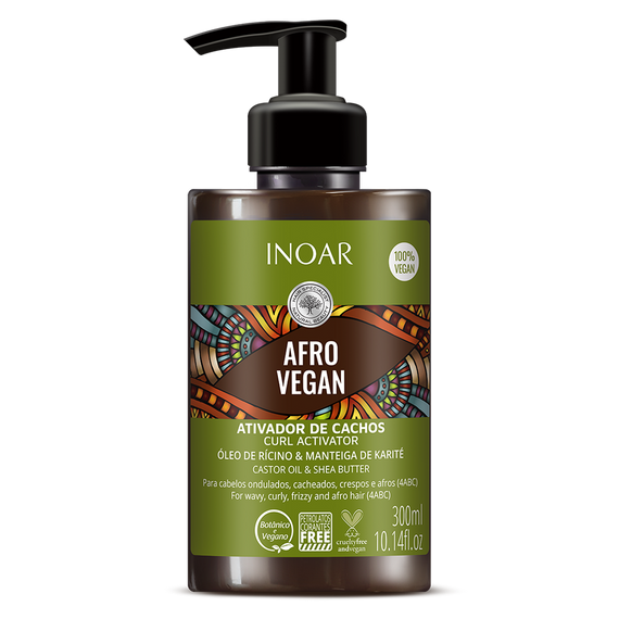 Inoar INOAR Afro Vegan Hair Care Kit 3X Shampoo Conditioner & Leave-in 300ml
