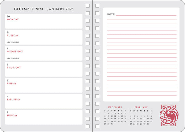 Insight Editions 2025 House Of The Dragon 13-Month Weekly Planner – Insight Editions