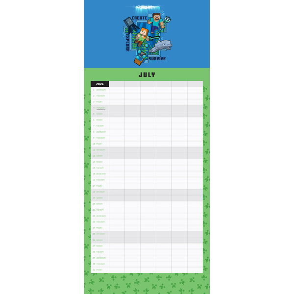 Insight Editions 2026 Minecraft Family Wall Planner – Insight Editions