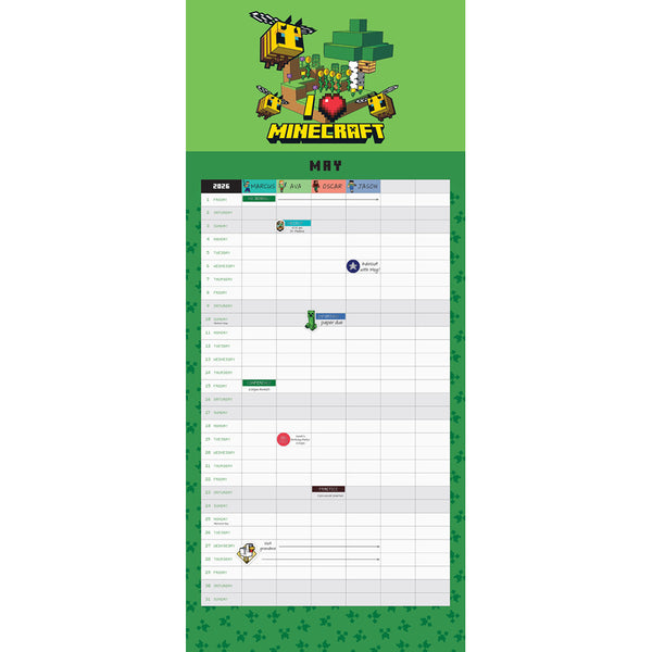 Insight Editions 2026 Minecraft Family Wall Planner – Insight Editions