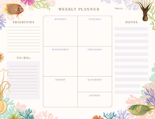 insight editions Art of Nature: Under the Sea Weekly Planner Notepad – Insight Editions