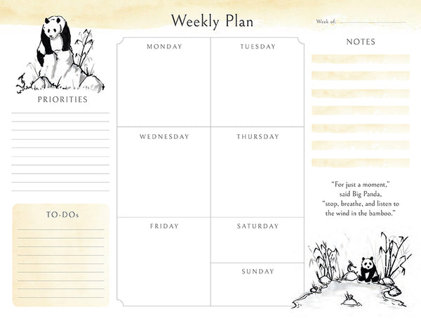 Insight Editions Big Panda And Tiny Dragon Weekly Planner Notepad – Insight Editions