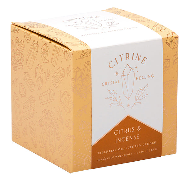 Insight Editions Citrine Crystal Healing Scented Glass Candle – Insight Editions