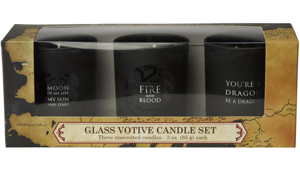 insight editions Game of Thrones: Glass Votive Candle Set – Insight Editions