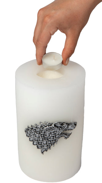 Insight Editions Game Of Thrones: House Stark Large Sculpted Sigil Candle – Insight Editions