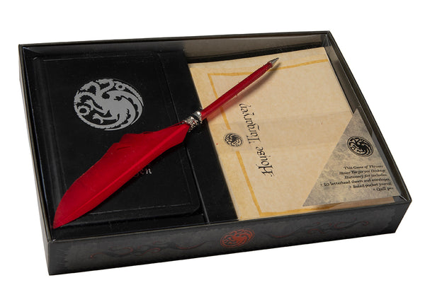 insight editions Game of Thrones: House Targaryen: Desktop Stationery Set (With Pen) – Insight Editions