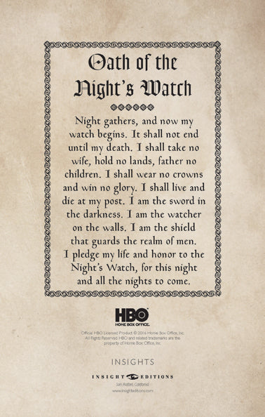 Insight Editions Game Of Thrones: The Night's Watch Hardcover Ruled Journal – Insight Editions