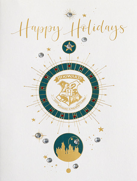 insight editions Harry Potter: Hogwarts Crest Holiday Embellished Card – Insight Editions