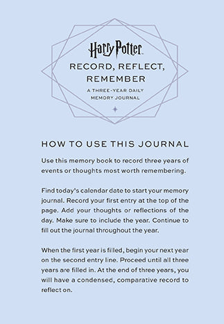 Insight Editions Harry Potter: Record Reflect Remember – Insight Editions