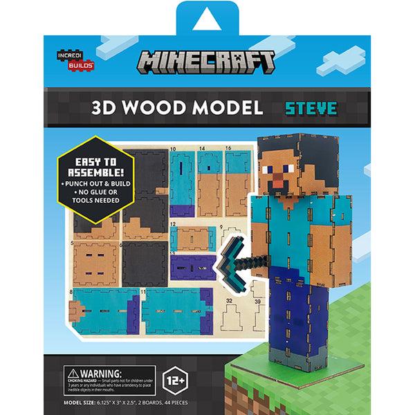 insight editions IncrediBuilds: Minecraft: Steve 3D Wood Model – Insight Editions