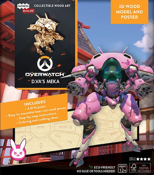insight editions IncrediBuilds: Overwatch: D.Va's MEKA 3D Wood Model and Poster – Insight Editions
