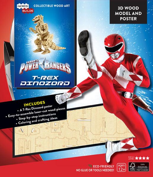insight editions IncrediBuilds: Power Rangers: T-Rex Dinozord 3D Wood Model and Poster – Insight Editions