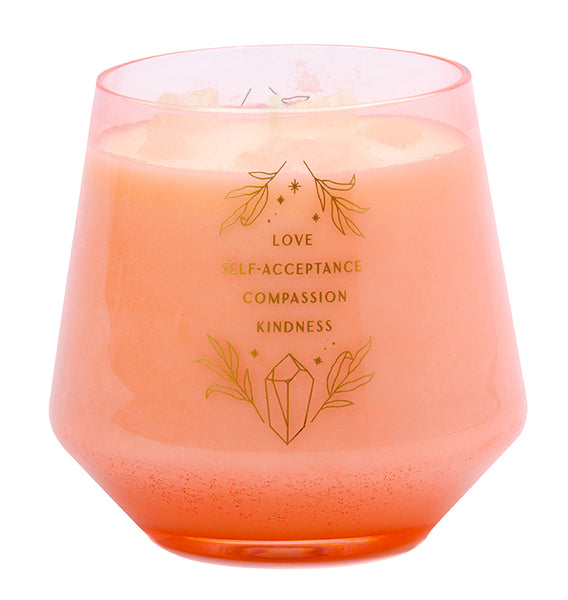 Insight Editions Rose Quartz Crystal Healing Scented Glass Candle – Insight Editions
