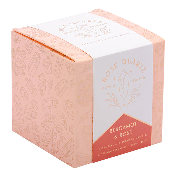 Insight Editions Rose Quartz Crystal Healing Scented Glass Candle – Insight Editions