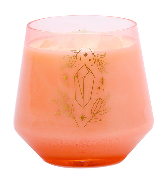 insight editions Rose Quartz Crystal Healing Scented Glass Candle – Insight Editions