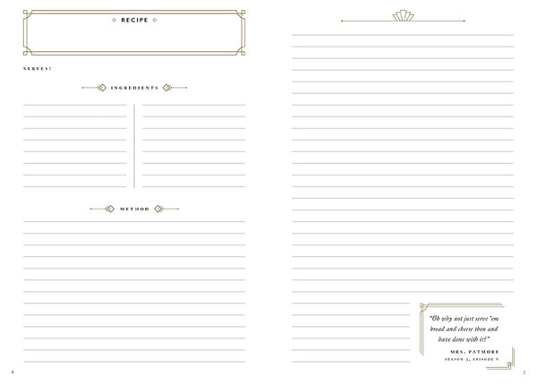 Insight Editions The Official Downton Abbey Mrs. Patmore's Recipe Journal – Insight Editions