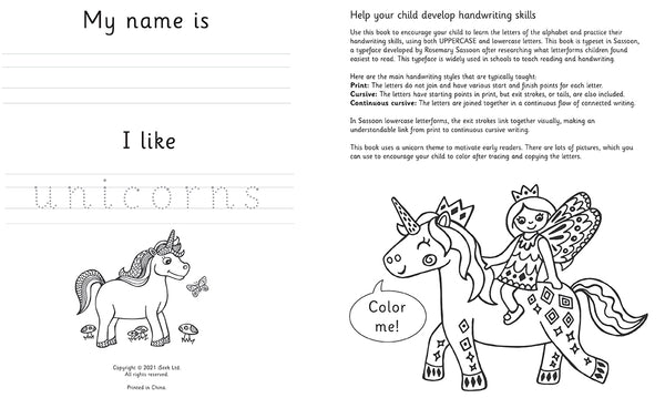 Insight Editions Trace & Learn Handwriting Practice: Unicorn – Insight Editions