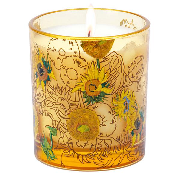 insight editions Van Gogh Sunflowers Unscented Glass Candle – Insight Editions