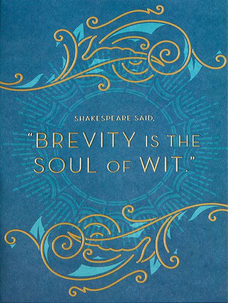 insight editions William Shakespeare Brevity Embellished Card – Insight Editions