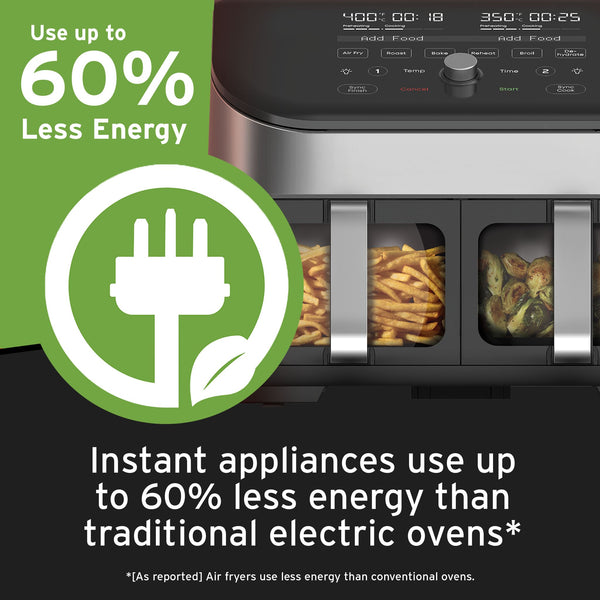 Instant Pot ® Vortex ® Plus Dual 8QT Stainless Steel Air Fryer With ClearCook