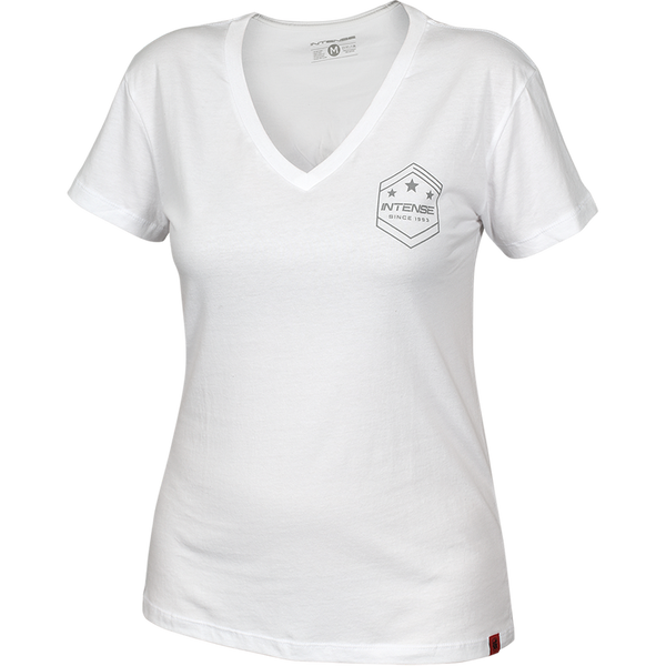 intense Women's Army White V-Neck Tee