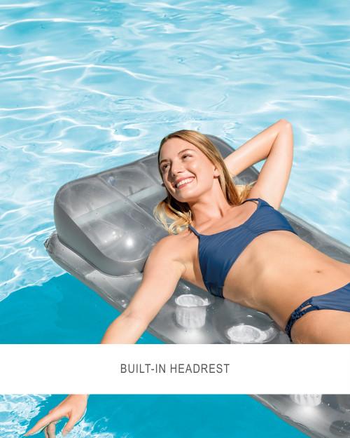 Intex 18-Pocket Suntanner Inflatable Floating Mat - Gray