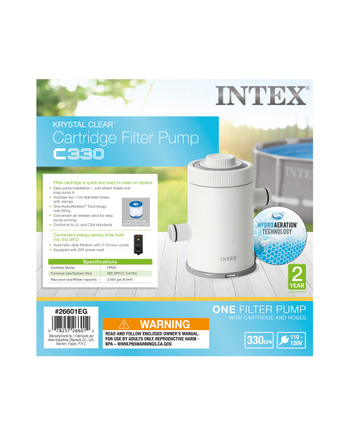 Intex C330 Cartridge Filter Pump W/ GFCI (110-120 Volt)