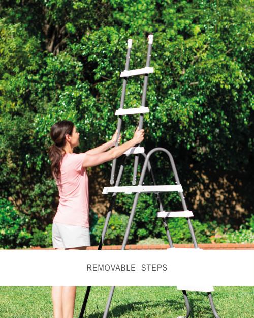 Intex Deluxe Pool Ladder W/ Removable Steps For 48in Depth Pools