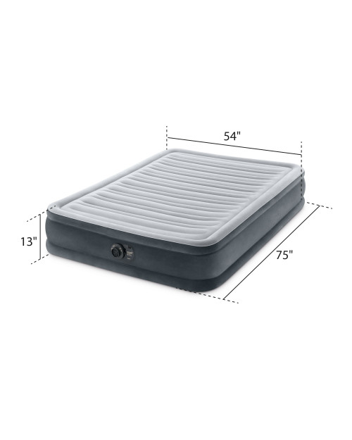 Intex Dura-Beam® Deluxe Comfort-Plush Air Mattress 13" Full W/ Built-In Electric Pump
