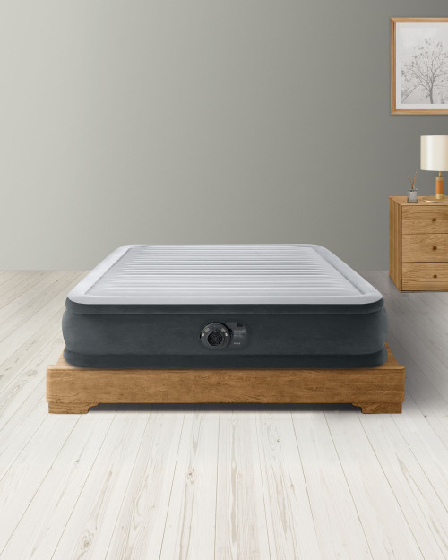 intex Dura-Beam® Deluxe Comfort-Plush Air Mattress 13" Full w/ Built-In Electric Pump