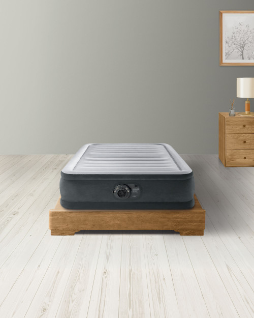 intex Dura-Beam® Deluxe Comfort-Plush Air Mattress 13" Twin w/ Built-In Electric Pump