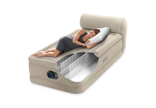Intex Dura-Beam® Deluxe Headboard Air Mattress - 18" Twin W/ Built-In Electric Pump