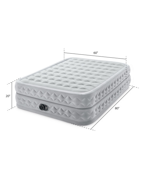 Intex Dura-Beam® Deluxe Supreme Air-Flow Air Mattress 20" Queen W/ Built-In Electric Pump