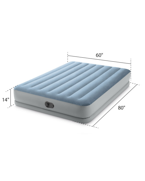 Intex Dura-Beam® Plus Comfort 14" Queen Air Mattress W/ Built-In USB Pump