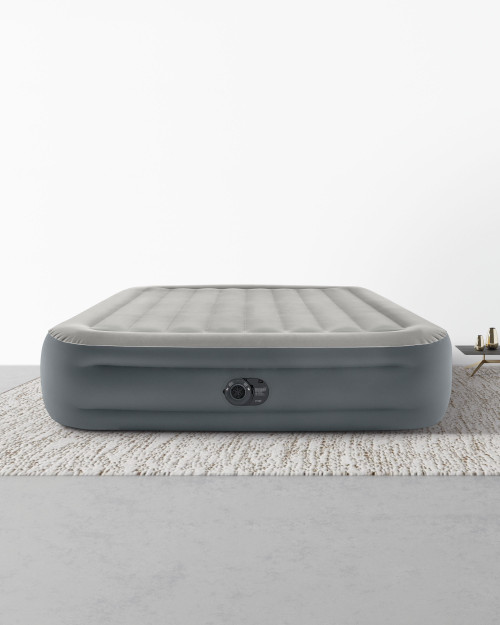 intex Dura-Beam® Plus Essential Rest Air Mattress 18" Queen w/ Built-In Electric Pump