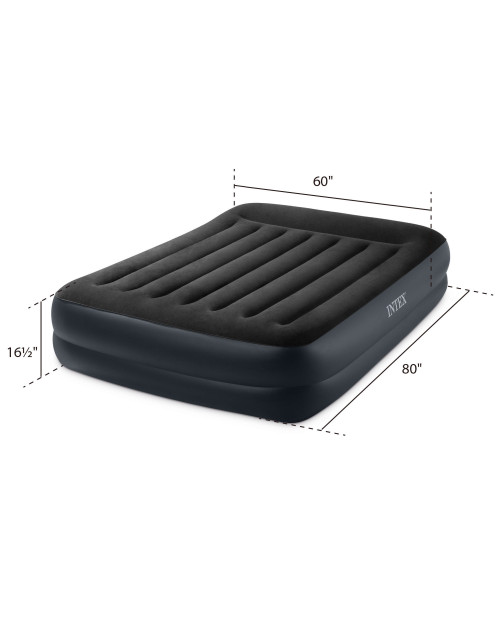 Intex Dura-Beam® Plus Pillow Rest Air Mattress 16.5" Queen W/ Built-In Electric Pump