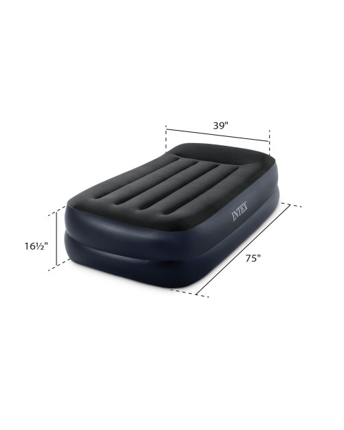 Intex Dura-Beam® Plus Pillow Rest Air Mattress 16.5" Twin W/ Built-In Electric Pump