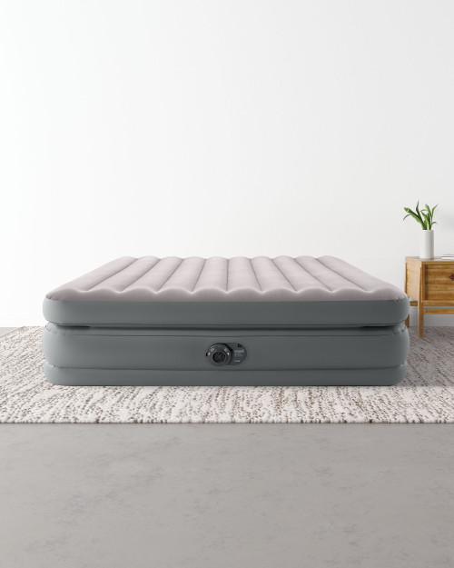 intex Dura-Beam® Plus Prime Comfort Air Mattress 20" Queen w/ Built-In Electric Pump