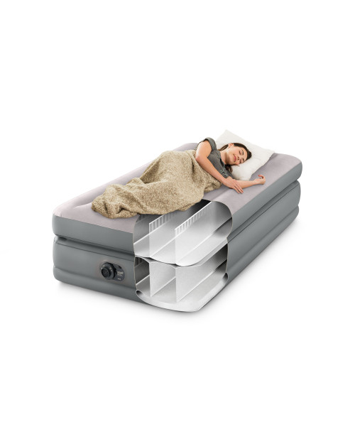 Intex Dura-Beam® Plus Prime Comfort Air Mattress 20" Twin W/ Built-In Electric Pump