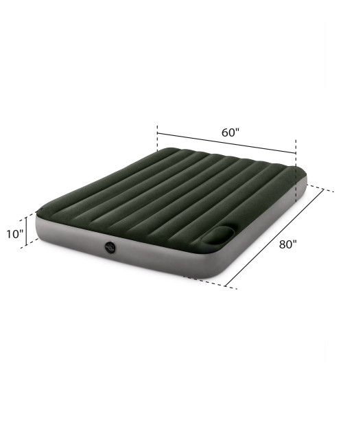 Intex Dura-Beam® Standard Downy Air Mattress 10" Queen W/ Built-In Foot Pump